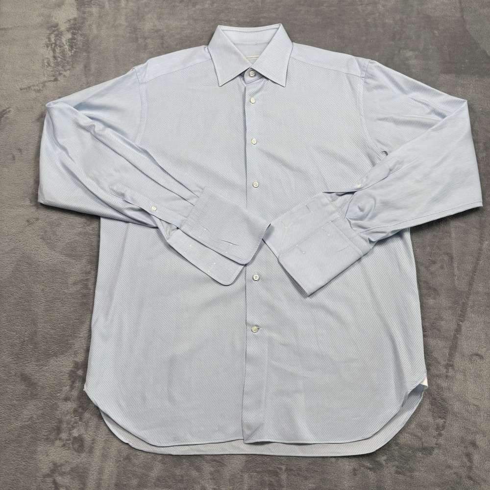 Ermenegildo Zegna Men's Dress Shirt 16.5/42 Textured Long Sleeve French Cuff